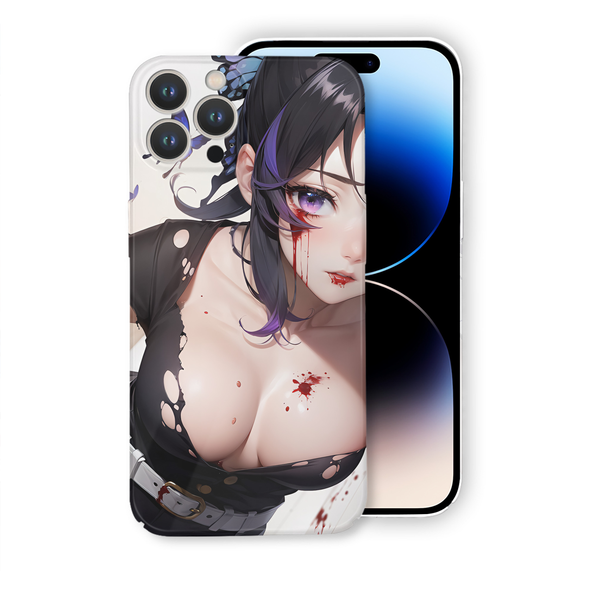 （画像用） 鬼滅の刃（きめつのやいば）蟲柱-胡蝶 しのぶ／こちょう しのぶ Kochou Shinobu 【iPhone 14シリーズ対応】ハードケース
